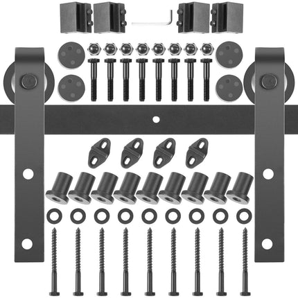 Sliding Barn Door Hardware Kit, 11 Ft Double, 330 Lb; Carbon Steel