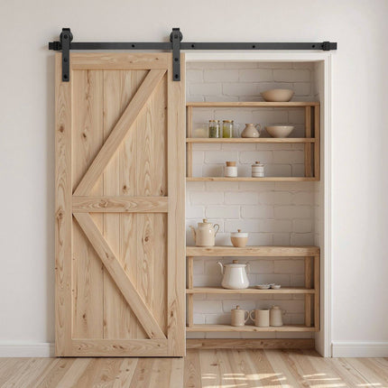 Sliding Barn Door Hardware Kit, 5FT Track, 330 lb, Black