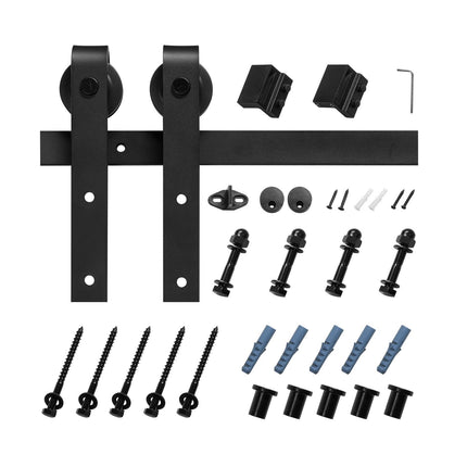Sliding Barn Door Hardware Kit, 5FT Track, 330 lb, Black