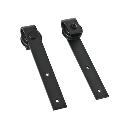 Black carbon steel sliding door kit for double doors, 200 cm