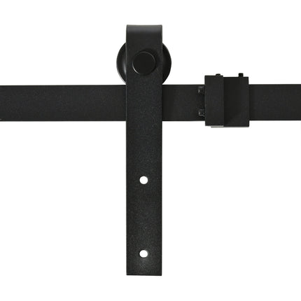Sliding door system, Carbon steel, 183 cm, Black