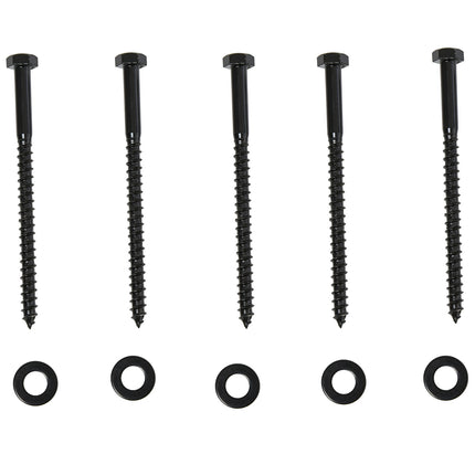 Sliding door system, carbon steel, black, 9-piece set