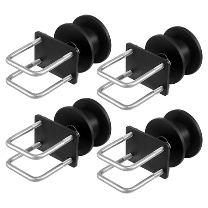 Sliding Gate Roller Kit, 4 Nylon Track Wheels, Steel Brackets