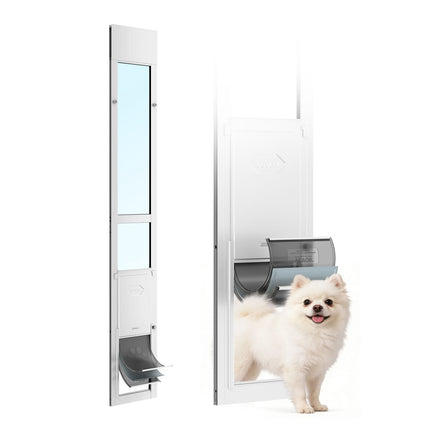 Sliding Glass Dog Door, Adjustable Height, Lock, Medium Dogs