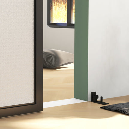 Fitting set for sliding doors, 244cm, carbon steel, black