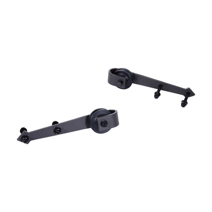Sliding door hardware set, carbon steel, 200 cm, brown