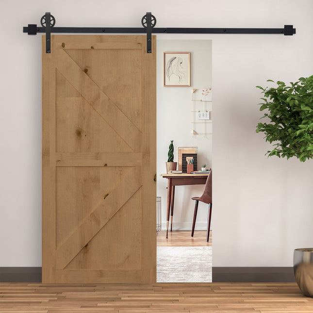 Sliding door hardware kit, black carbon steel, 200 cm rails