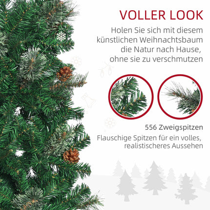 Slim Artificial Christmas Tree, Green, 195 cm, Indoor Use