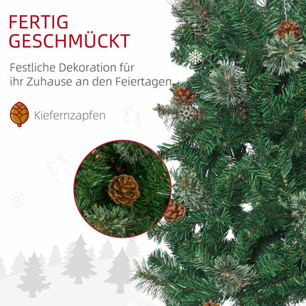 Slim Artificial Christmas Tree, Green, 195 cm, Indoor Use