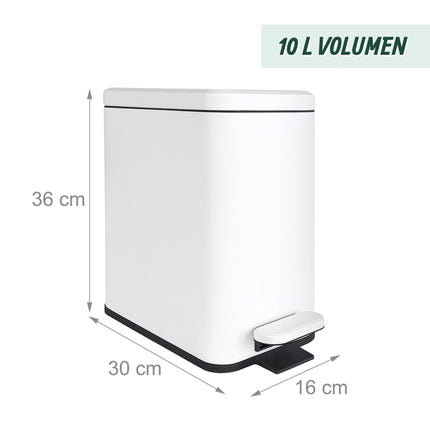 Slim Pedal Bin, 10L – Soft-Close, Hands-Free