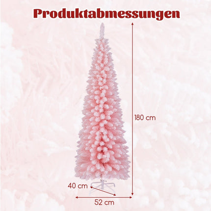 Slim Pink Christmas Tree, 180 cm, Snow Flocked, 460 Tips