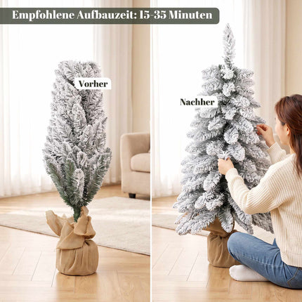 Slim White Artificial Christmas Tree, 90 cm, Snow-Flocked
