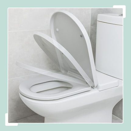 Slow-Close Duroplast Toilet Seat, Removable, Universal Fit