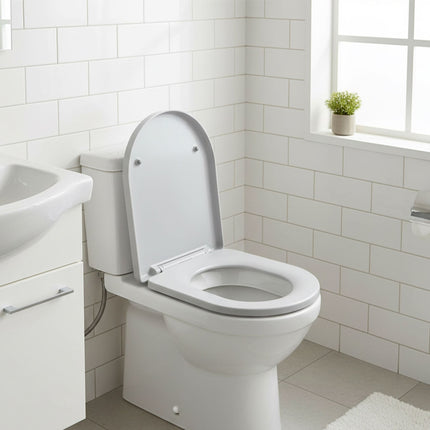 Slow-Close Duroplast Toilet Seat, Removable, Universal Fit