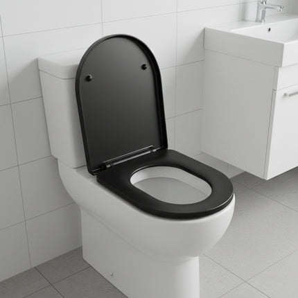 Slow-Close Duroplast Toilet Seat, Removable, Universal Fit