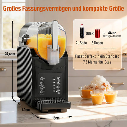 Slush Machine, Fast Cooling, 2.4L Capacity, Black