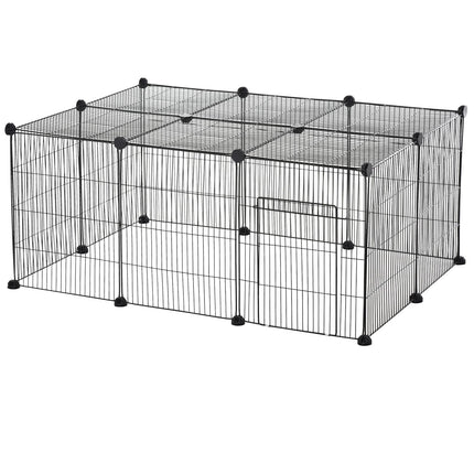 Outdoor small animal cage, metal with non-slip mat, 105x70x45 cm