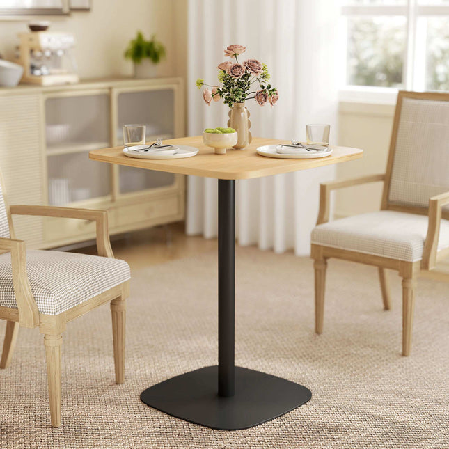 Small Dining Table, 60 cm Square, MDF Top, Steel Base