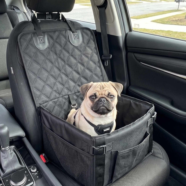 Small Dog Car Seat, Black – Durable Oxford Fabric