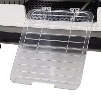 Small Pet Cage, 4 Wheels, 3 Doors, 2 Platforms, Metal, Black