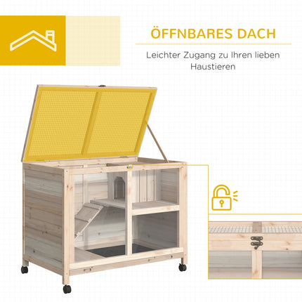 Guinea pig cage 91.5x53.3x73 cm, Winter-proof spruce wood
