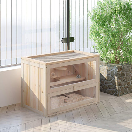 Small animal cage in wood, 60 x 35 x 42 cm