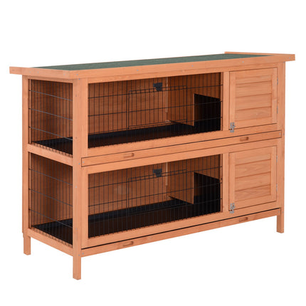 Double decker guinea pig cage, spruce, 136.4 x 50 x 93 cm