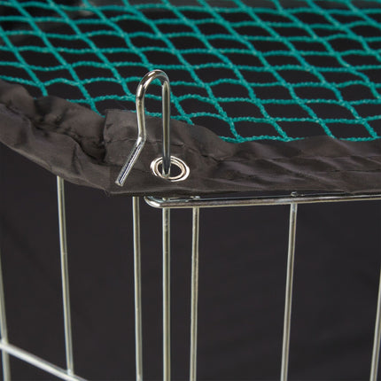 Small animal pen with protective net and bottom