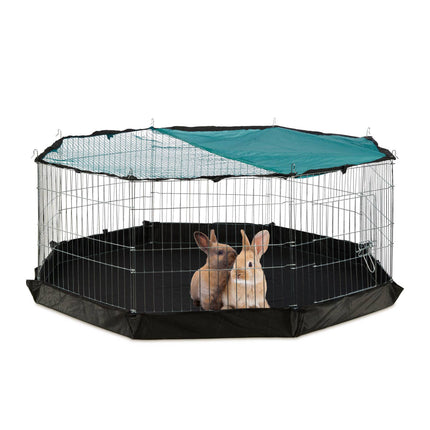 Small animal pen with protective net and bottom