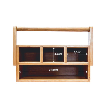 Small bamboo storage with carrying handle