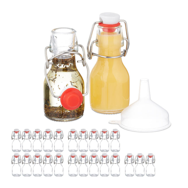 Small bottles with swing top set