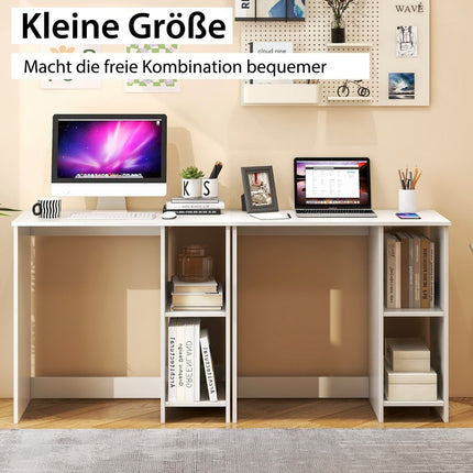 Small desk with 2 compartments computer table office table PC table 80 x 40 x 74 cm white
