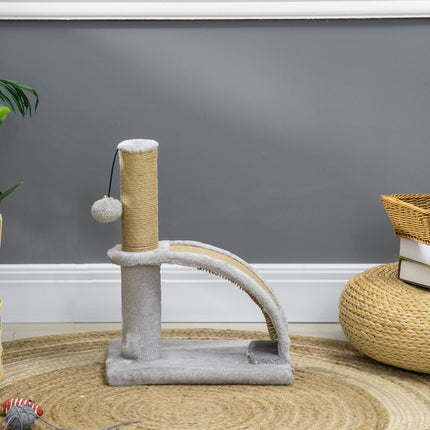 Cat Scratching Post, Gray - Includes massage board and cushion