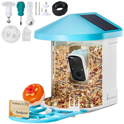 Smart Bird Feeder With Camera, 2K AI ID, Solar Power