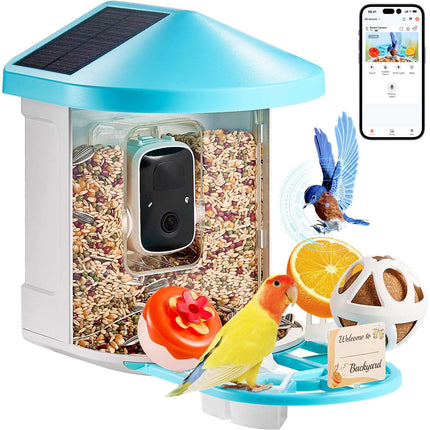 Smart Bird Feeder With Camera, 2K AI ID, Solar Power