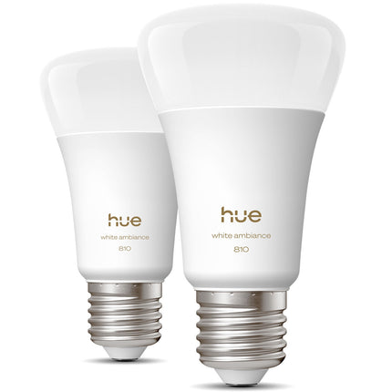 Smart LED Bulb E27 810lm, White Ambiance, 2-Pack