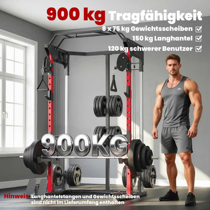 Smith Machine Power Cage with Adjustable Cable System