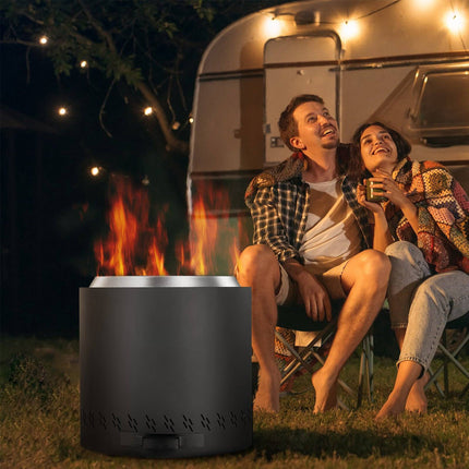 Smokeless Fire Pit, 15.8 In Wood-Burning Stainless Steel