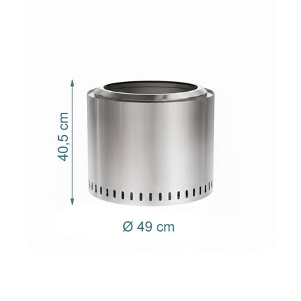 Smokeless Stainless Steel Fire Bowl, 40 x 49 cm