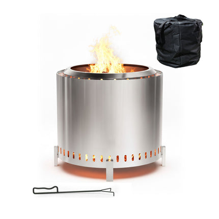 Smokeless Stainless Steel Fire Pit, 49 cm