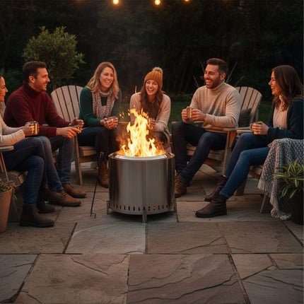 Smokeless Stainless Steel Fire Pit, 49 cm