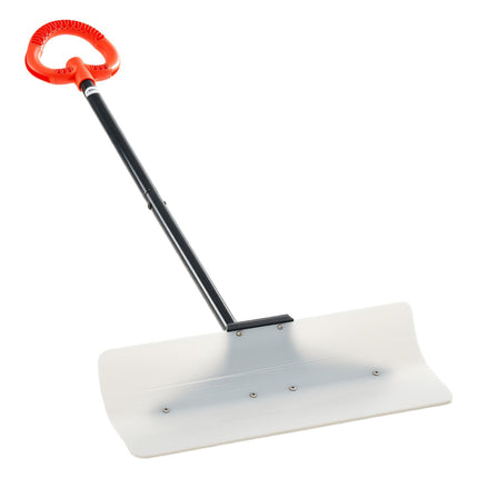 Snow Pusher Shovel, 24-Inch HDPE Blade, Ergonomic Grip