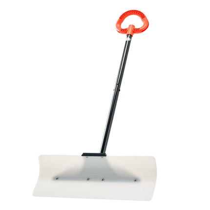 Snow Pusher Shovel, 24-Inch HDPE Blade, Ergonomic Grip