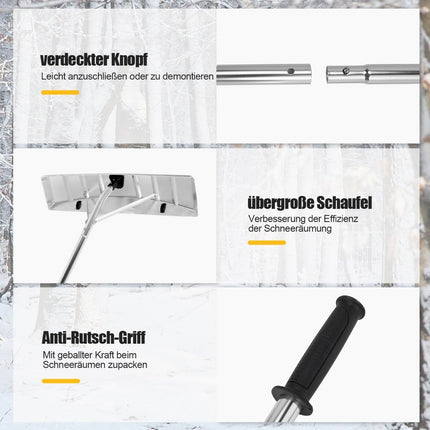 Snow Shovel 1.48-6.08m Adjustable Roof Rake Aluminum Snow Remover