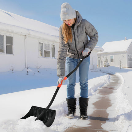 Snow Shovel 42cm Wide, D-Handle, Aluminum Blade