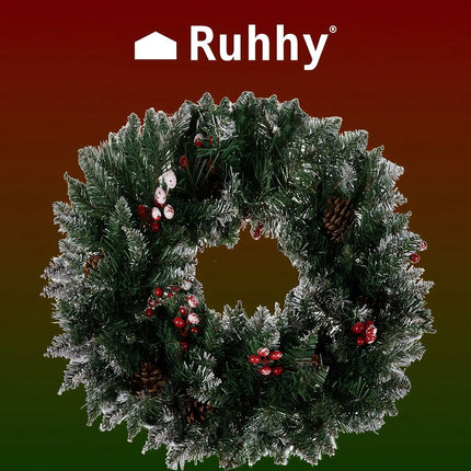 Snow-covered Christmas wreath Ruhhy 22302