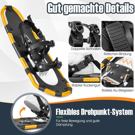 Snowshoe Set with Double Ratchet Binding, 63cm Gold