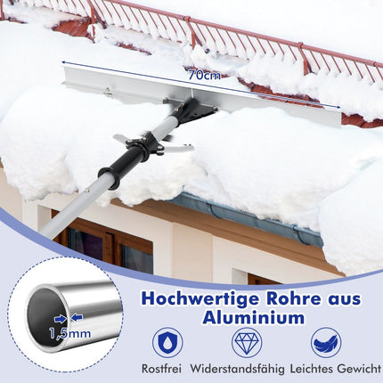 Snow shovel roof with rubber lip & folding snow blade aluminum snow clearer with retractable handle