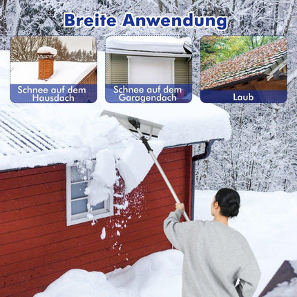 Snow shovel roof with rubber lip & folding snow blade aluminum snow clearer with retractable handle