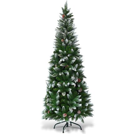 Snowy Christmas Tree with Metal Stand, 630 PVC Tips, 180cm